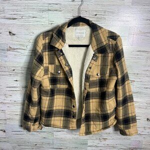 Lucky Brand Plaid Sherpa-Lined Shirt Jacket -small